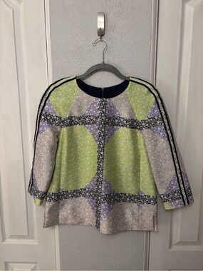 J. Crew Collection Sp 2014 Wool/Silk Windowpane Print Top and Pants Set Size 4